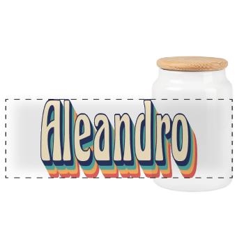 Aleandro t-shirt rétro vintage t-shirt cadeau - Boîte à biscuits avec couvercle en bois - blanc - Devant