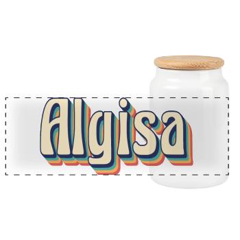 Algisa t-shirt rétro vintage t-shirt idée cadeau - Boîte à biscuits avec couvercle en bois - blanc - Devant