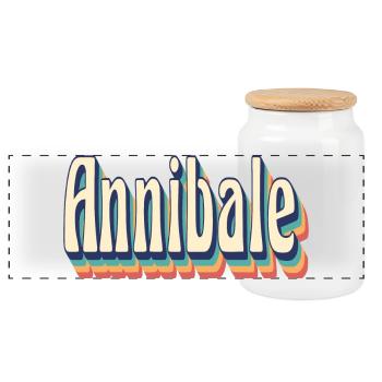 Vintage retro Annibale t-shirt t-shirt - Panoramic Cookie Jar with Wooden Lid - white - Front