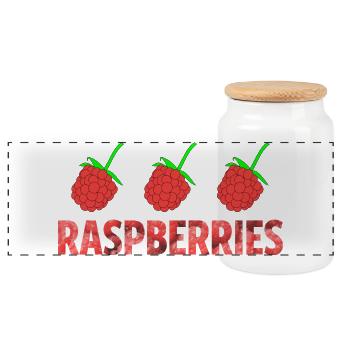 FRAMBOISES - Boîte à biscuits avec couvercle en bois - blanc - Devant