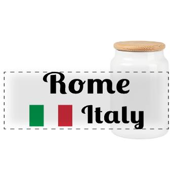 Rom, Italien - Stilvolle Drucke - Panorama Keksdose mit Holzdeckel - Weiß - Vorne