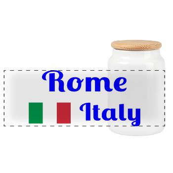 Rom, Italien - Stilvolle Drucke - Panorama Keksdose mit Holzdeckel - Weiß - Vorne