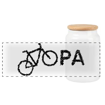 bester Opa Fahrrad Mountainbike Radeln Kritzeln - Panorama Keksdose mit Holzdeckel - Weiß - Vorne