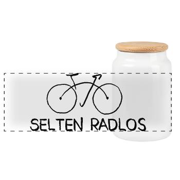 selten radlos sprüche radfahrer fahrrad geschenk - Panorama Keksdose mit Holzdeckel - Weiß - Vorne