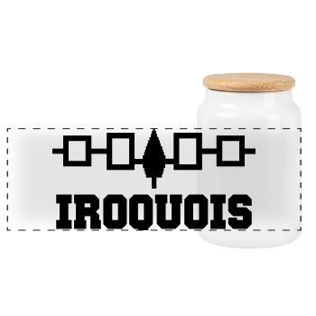 The Iroquois Hiawatha Belt - Panoramic Cookie Jar with Wooden Lid - white - Front