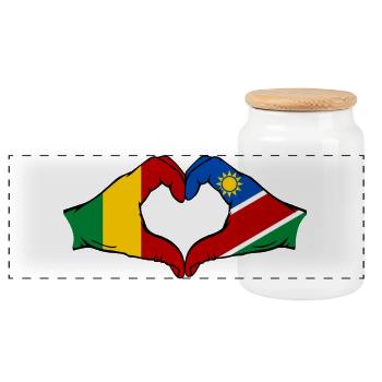 Drapeau du Mali Nairobi Mains Cœur - Boîte à biscuits avec couvercle en bois - blanc - Devant