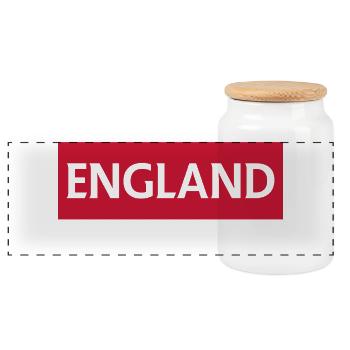 England's Warring Cultures - Panoramic Cookie Jar with Wooden Lid - white - Front