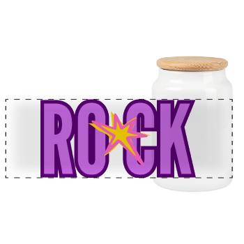 ROCK Violet Star Women - Panoramic Cookie Jar with Wooden Lid - white - Front