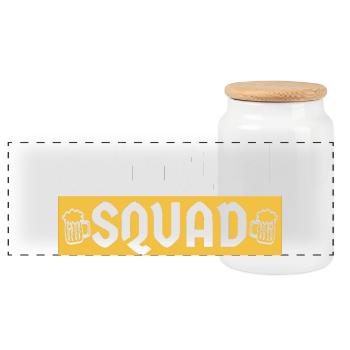 Schnitzel Squad Bayern Humor - Panorama Keksdose mit Holzdeckel - Weiß - Vorne