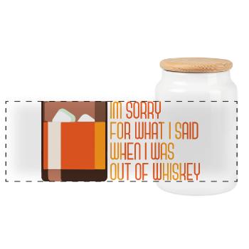 Whiskey Spruch Whiskeytrinker Whiskeyliebhaber - Panorama Keksdose mit Holzdeckel - Weiß - Vorne