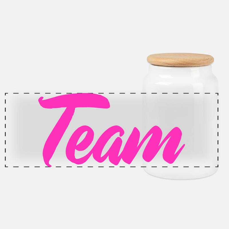 Team - Panorama Keksdose mit Holzdeckel - Weiß