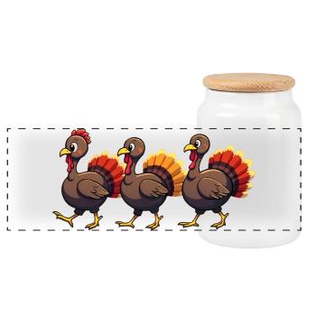 Thanksgiving Truthahn Baby - Panorama Keksdose mit Holzdeckel - Weiß - Vorne