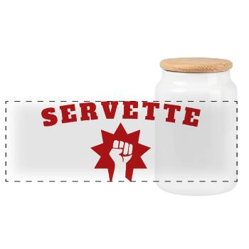 Servette - Panorama Keksdose mit Holzdeckel - Weiß - Vorne