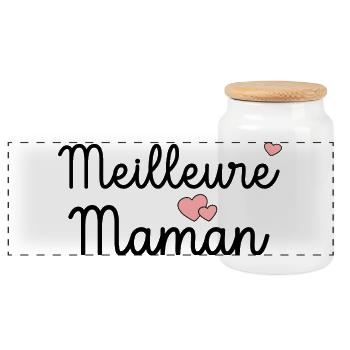 Best Mom - Panoramic Cookie Jar with Wooden Lid - white - Front