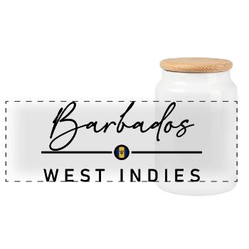 Barbados - West Indies - Karibik - Panorama Keksdose mit Holzdeckel - Weiß - Vorne