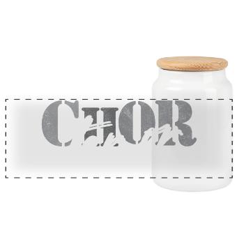 Chor Tenor - Panorama Keksdose mit Holzdeckel - Weiß - Vorne