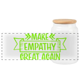 Make Empathy Great Again Political Statement Hope - Panoramic Cookie Jar with Wooden Lid - white - Front