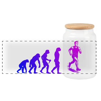 Running perfect for any race - Panoramic Cookie Jar with Wooden Lid - white - Front