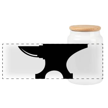 Anvil - Panoramic Cookie Jar with Wooden Lid - white - Front