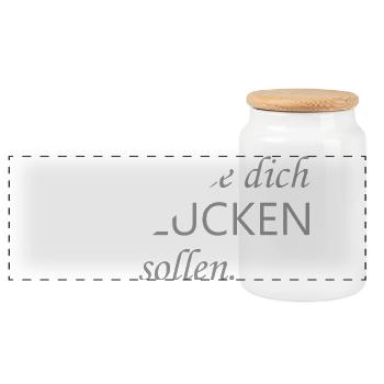 You should have been swallowed - Panoramic Cookie Jar with Wooden Lid - white - Front