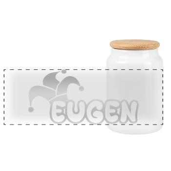 Carnival Eugen - Panoramic Cookie Jar with Wooden Lid - white - Front