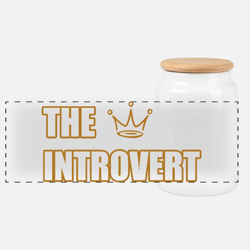 THE INTROVERT – Design minimaliste & Calm Statement - Boîte à biscuits avec couvercle en bois - blanc