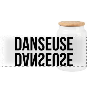 Dancer - Dance - Panoramic Cookie Jar with Wooden Lid - white - Front