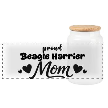 Fière mère de Busard Rapet, Busard Beagle - Boîte à biscuits avec couvercle en bois - blanc - Devant