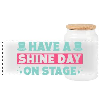 Musical Theatre Have A Shine Day Theater Gift - Panorama Keksdose mit Holzdeckel - Weiß - Vorne