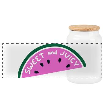 Sweet and Juicy Watermelon Shirt Cute Summer Fruit - Panorama Keksdose mit Holzdeckel - Weiß - Vorne