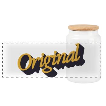 Lettrage original - Boîte à biscuits avec couvercle en bois - blanc - Devant