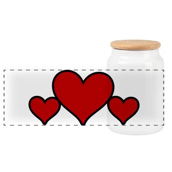 Herzen Symbol Liebe - Panorama Keksdose mit Holzdeckel - Weiß - Vorne