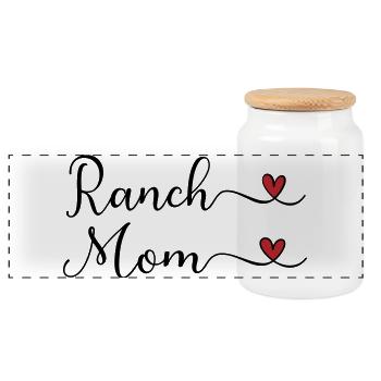 Ranch Mom - Panorama Keksdose mit Holzdeckel - Weiß - Vorne