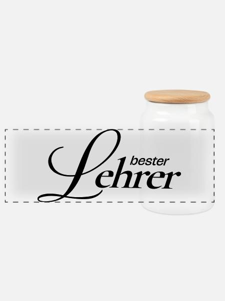 Beste Lehrer! - Panorama Keksdose mit Holzdeckel - Weiß