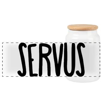 Servus (Happy Fox) - Panorama Keksdose mit Holzdeckel - Weiß - Vorne