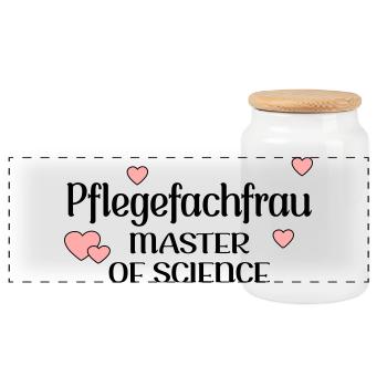 MASTERSTUDIUM PFLEGE - PFLEGEFACHFRAU - Panorama Keksdose mit Holzdeckel - Weiß - Vorne