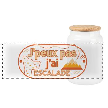 J'peux pas j'ai Escalade - Boîte à biscuits avec couvercle en bois - blanc - Devant