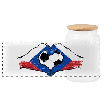Cœur du Flag Football de la République Tchèque - Boîte à biscuits avec couvercle en bois - blanc - Devant