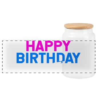 Joyeux anniversaire Cadeau d’anniversaire humour - Boîte à biscuits avec couvercle en bois - blanc - Devant