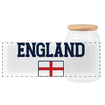 England Flag Identity Tee - Panorama Keksdose mit Holzdeckel - Weiß - Vorne
