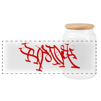 Rostock T-Shirt Graffiti Style - Panoramic Cookie Jar with Wooden Lid - white - Front
