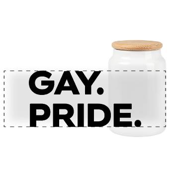 GAY Pride | LGBT | Love instead of hate - Panoramic Cookie Jar with Wooden Lid - white - Front