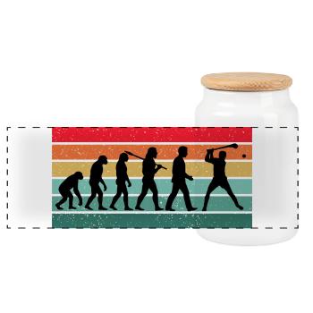 Hurling Player Coach Funny Team Hurlers Gift - Panoramic Cookie Jar with Wooden Lid - white - Front