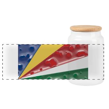 Country Seychelles - Panoramic Cookie Jar with Wooden Lid - white - Front