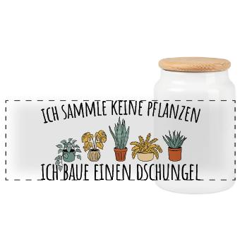 Gärtnern Ich sammle keine Pflanzen - Panorama Keksdose mit Holzdeckel - Weiß - Vorne