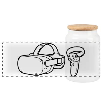 VR Brille Controller Grafik - Panorama Keksdose mit Holzdeckel - Weiß - Vorne