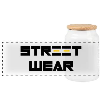 Street Wear - Panorama Keksdose mit Holzdeckel - Weiß - Vorne