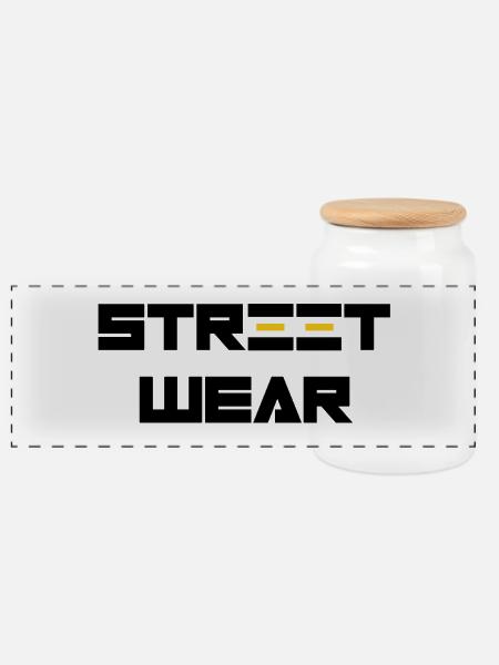 Street Wear - Panorama Keksdose mit Holzdeckel - Weiß