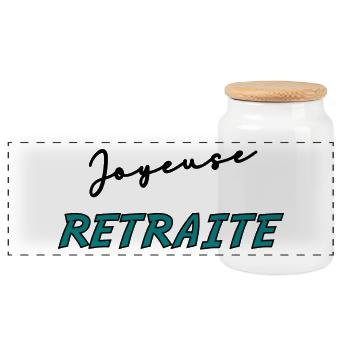 RETRAITE. BONNE RETRAITE. JOYEUSE RETRAITE - Boîte à biscuits avec couvercle en bois - blanc - Devant