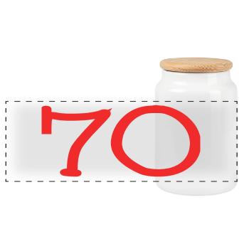 ANNIVERSARY. HAPPY BIRTHDAY. HAPPY BIRTHDAY. - Panoramic Cookie Jar with Wooden Lid - white - Front